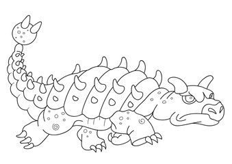 The illustration of a dinosaur Euoplocephalus