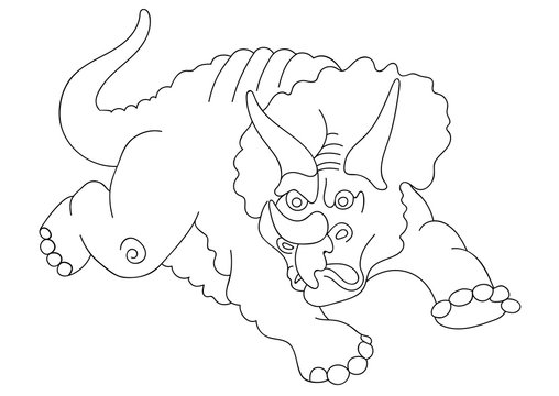 Illustration of a dinosaur triceraptos