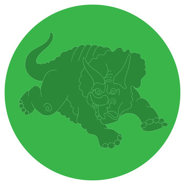 Illustration of a dinosaur triceraptos