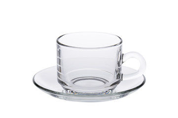Glass coffee cup isolated on white background