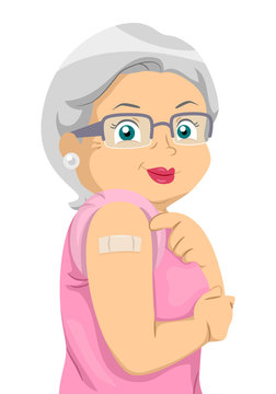 recommend clip art: Senior Woman Vaccine