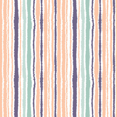 Seamless striped pattern. Vertical narrow lines. Torn paper, shred edge texture. Orange, blue, white light soft colored background. Vector - 102039147