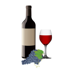 Bottle and glass of red wine