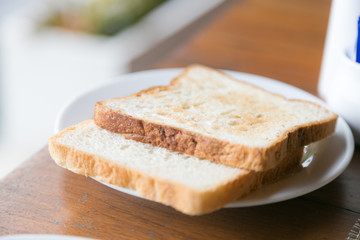 Fototapeta na wymiar Toast on a plate