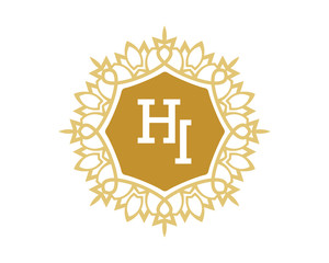 Fototapeta premium HI initial royal letter logo
