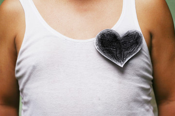 Black paper heart
