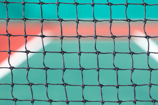 Net for playing tennis on outdoor court