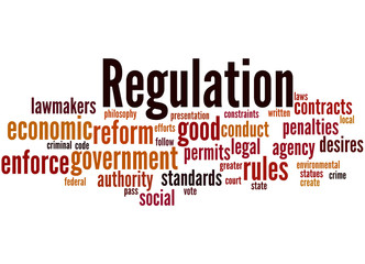 Regulation, word cloud concept