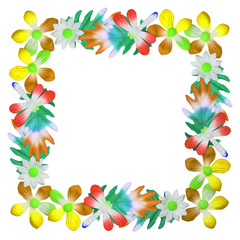 Fototapeta premium Flowers made of colorful paper used for decoration isolated on w