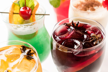 different cocktails