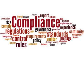 Compliance, word cloud concept