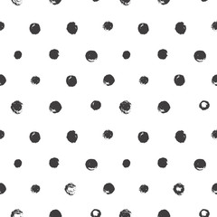 Hand-drawn vector seamless pattern, abstract modern print with dots