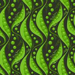 Green peas seamless pattern background