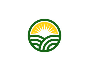 Green Sun Farm Logo Design Template