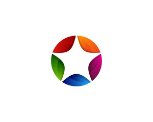 Colorful Star Loop Logo Design Template