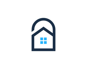 Secure House Lock Logo Design Template