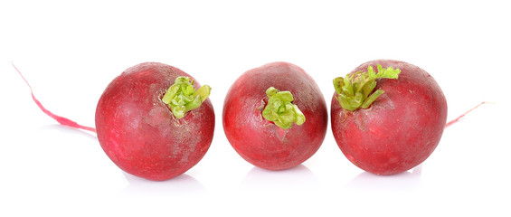 Red radish isolated on the white background