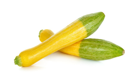 Yellow zucchini isolated on the white background