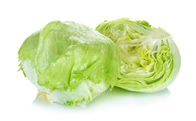 Fresh lettuce isolated on the white background