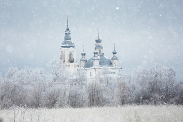 Christian monastery landscape winter snow Christmas Religion