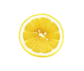 Half Sliced lemon isolated on the white background