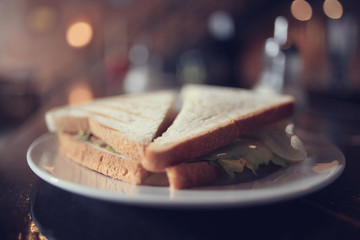 French breakfast with croissant