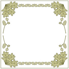 Obraz premium illustration frames made of acorns and oak leaves