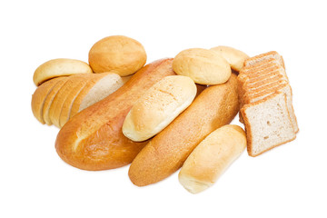 Various bakery products on a light background