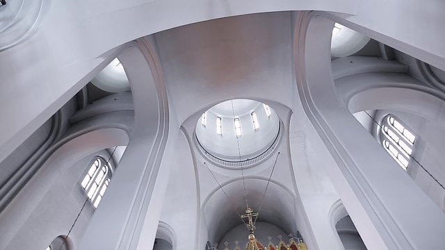 Interior of a beautiful Cathedral with pointed arches