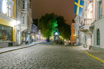 Tallinn. The streets at night.