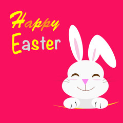 happy easter greetings with rabbit