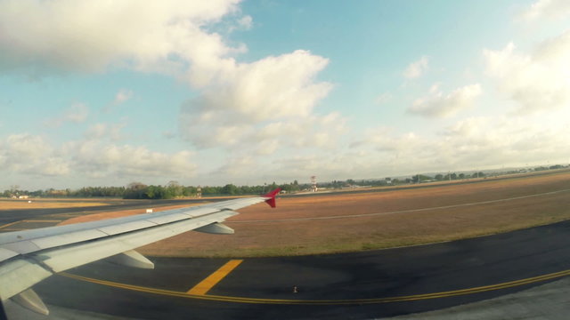 Airplane landing on airport
