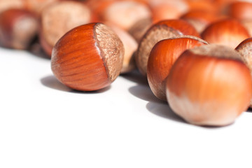Hazelnuts close up