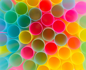 abstract background from colorful plastic straws
