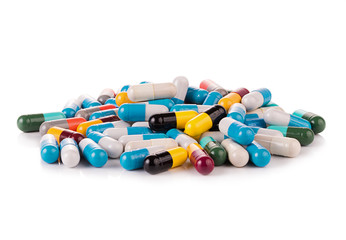 pills capsules isolated on white background
