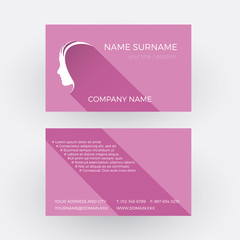 Fototapeta premium Vector Abstract female head. Business card