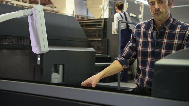 Man working in printing house