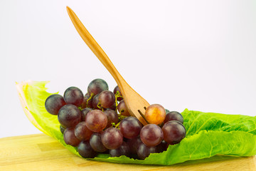 Grape on green