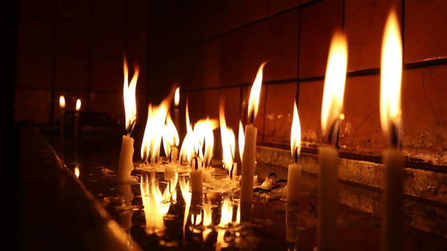 Candles burning in St. Anthony of Padua Church ,Beyoglu ,Istanbul