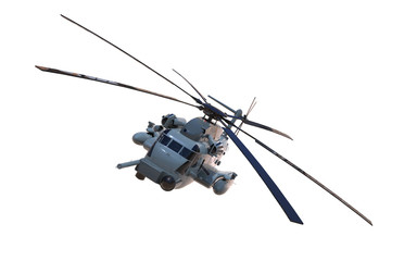 helicopter CH-53 Military Flying  Isolated and background  Concept 