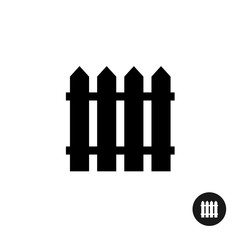 Fence icon. Simple black silhouette one piece style symbol.