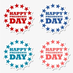 Presidents Day Icon EPS 10 vector stock illustration four sticker