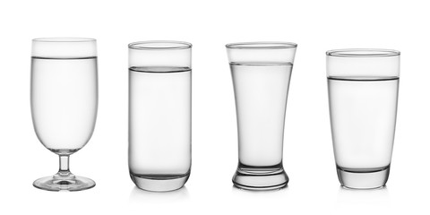 Glass of water isolated on white background