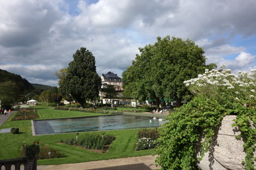 Stadtansicht und Kurpark Bad Kissingen, Unterfranken, Bayern, Deutschland