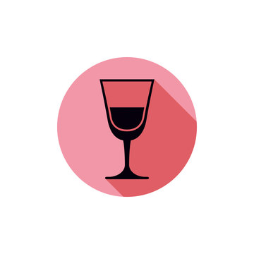Alcohol theme icon, champagne goblet placed in circle. Colorful