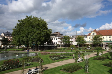 Stadtansicht und Kurpark Bad Kissingen, Unterfranken, Bayern, Deutschland