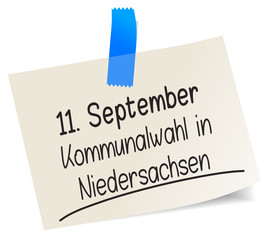 11. September Kommunalwahl in Niedersachsen