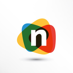 Abstract modern stack colorful logo with easily replaced letter in the middle