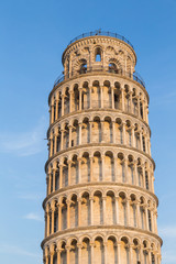 Pisa tower with blue sky. Pisa, Italy