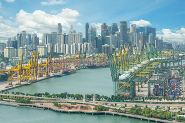 Singapore cargo terminal,one of the busiest ports in the world,
